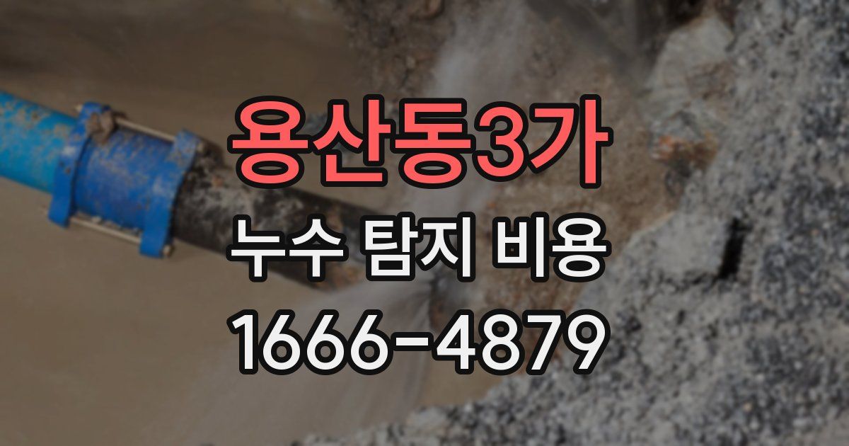 용산동3가 누수 탐지 비용