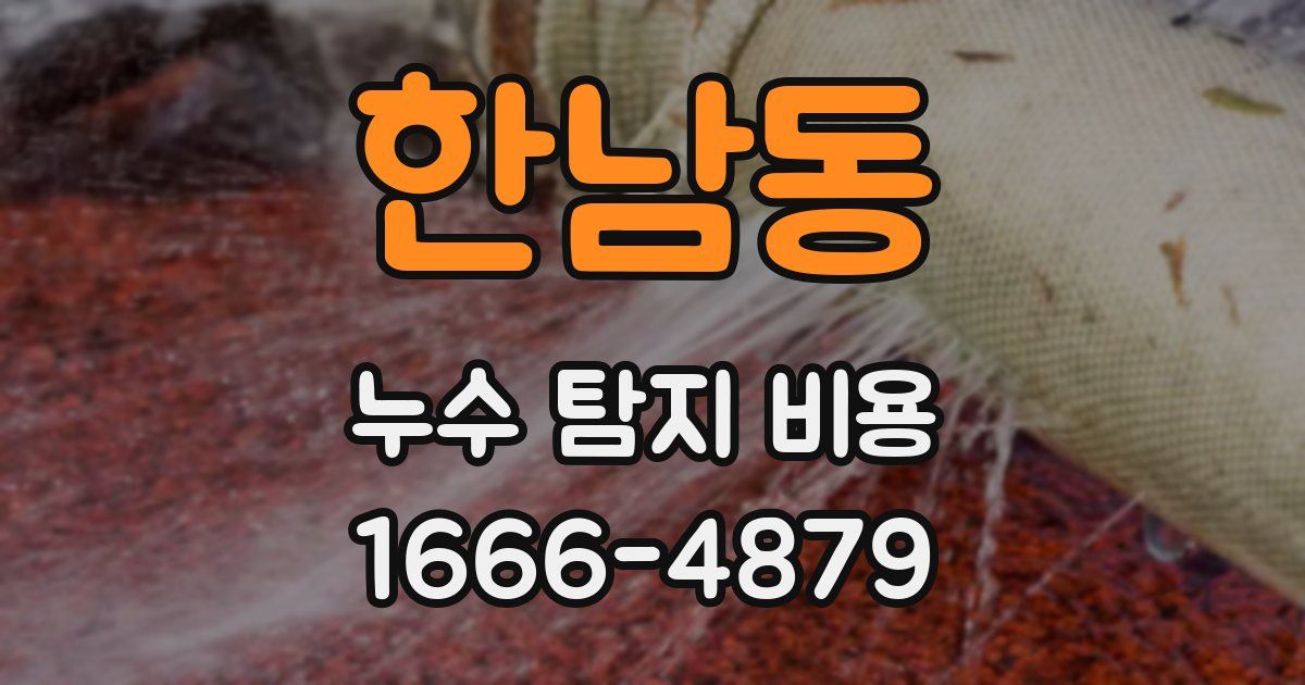 한남동 누수 탐지 비용