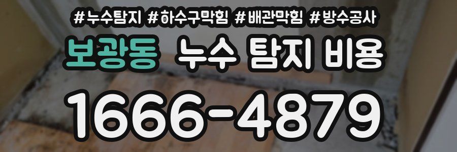 보광동 누수 탐지 비용