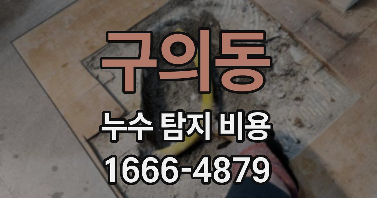 구의동 누수 탐지 비용