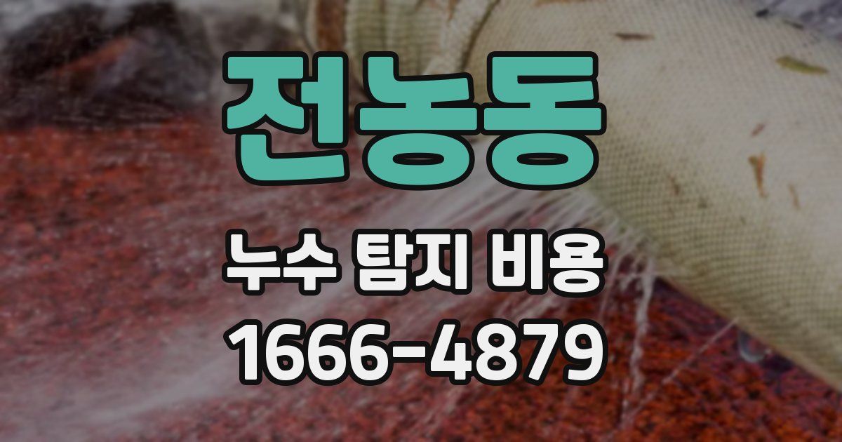 전농동 누수 탐지 비용