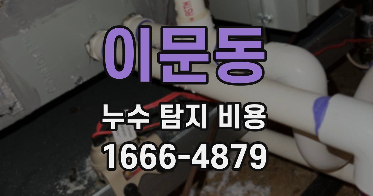 이문동 누수 탐지 비용
