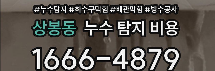 상봉동 누수 탐지 비용