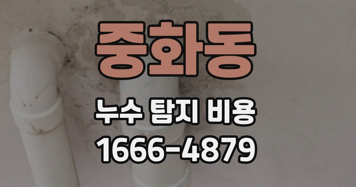 중화동 누수 탐지 비용