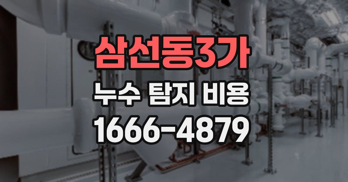 삼선동3가 누수 탐지 비용
