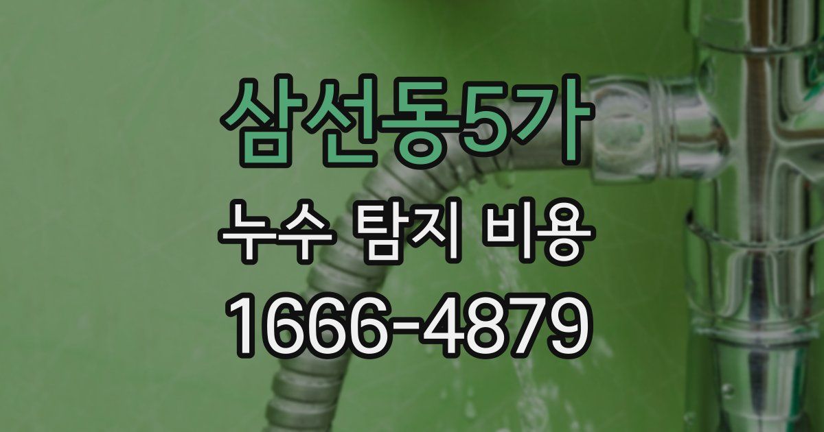 삼선동5가 누수 탐지 비용