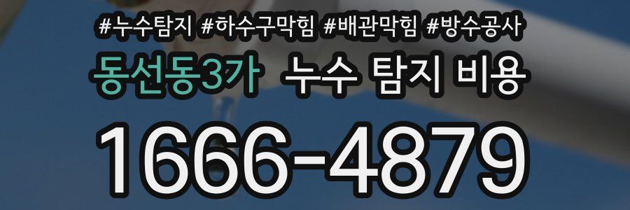 동선동3가 누수 탐지 비용