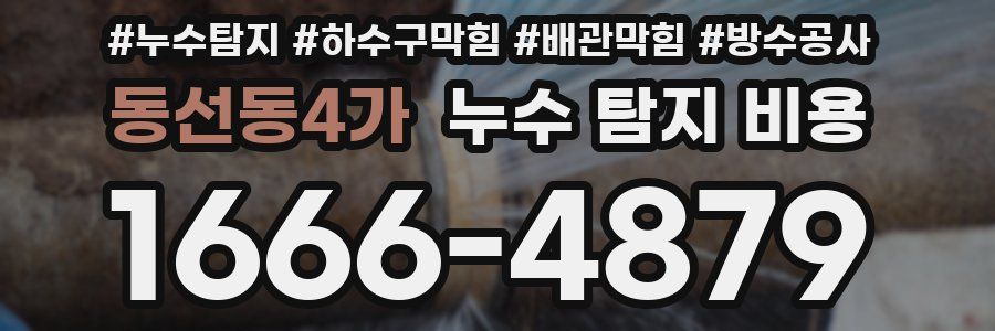 동선동4가 누수 탐지 비용