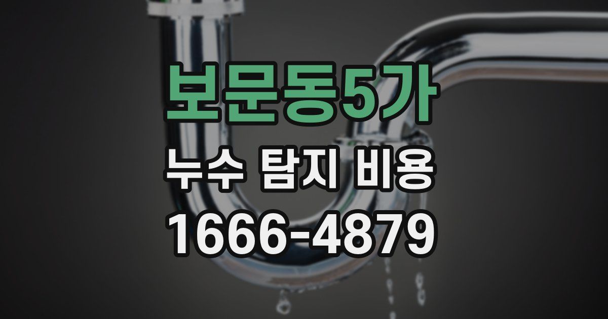 보문동5가 누수 탐지 비용
