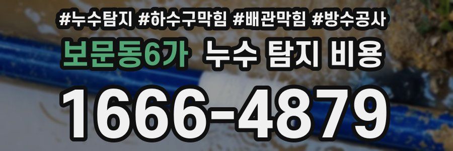 보문동6가 누수 탐지 비용