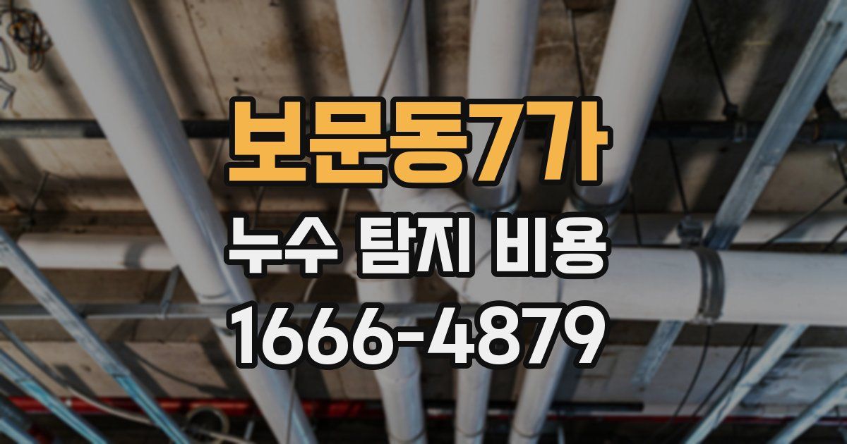보문동7가 누수 탐지 비용