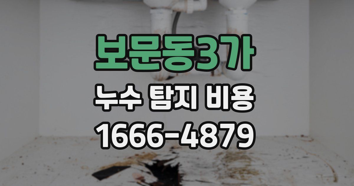 보문동3가 누수 탐지 비용