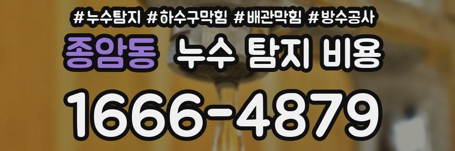 종암동 누수 탐지 비용