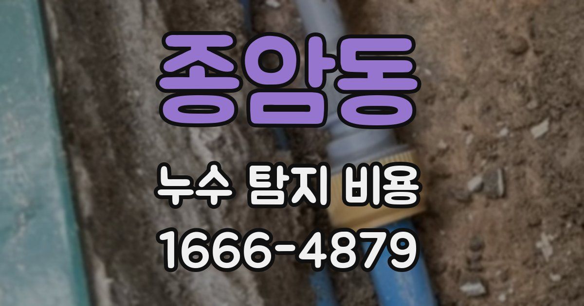 종암동 누수 탐지 비용