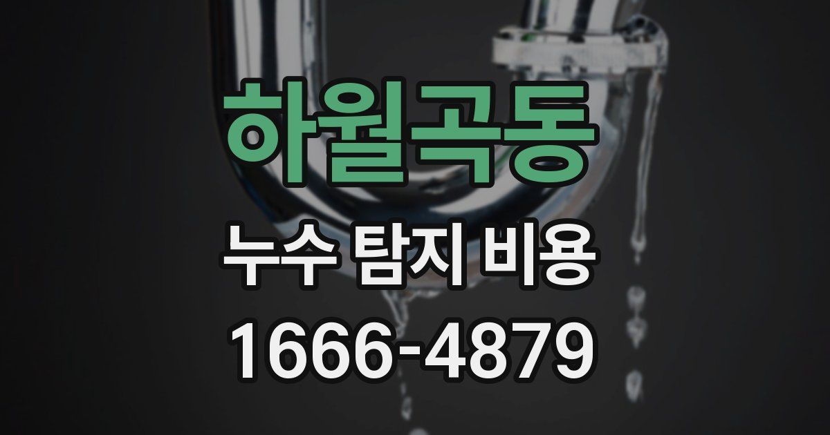하월곡동 누수 탐지 비용