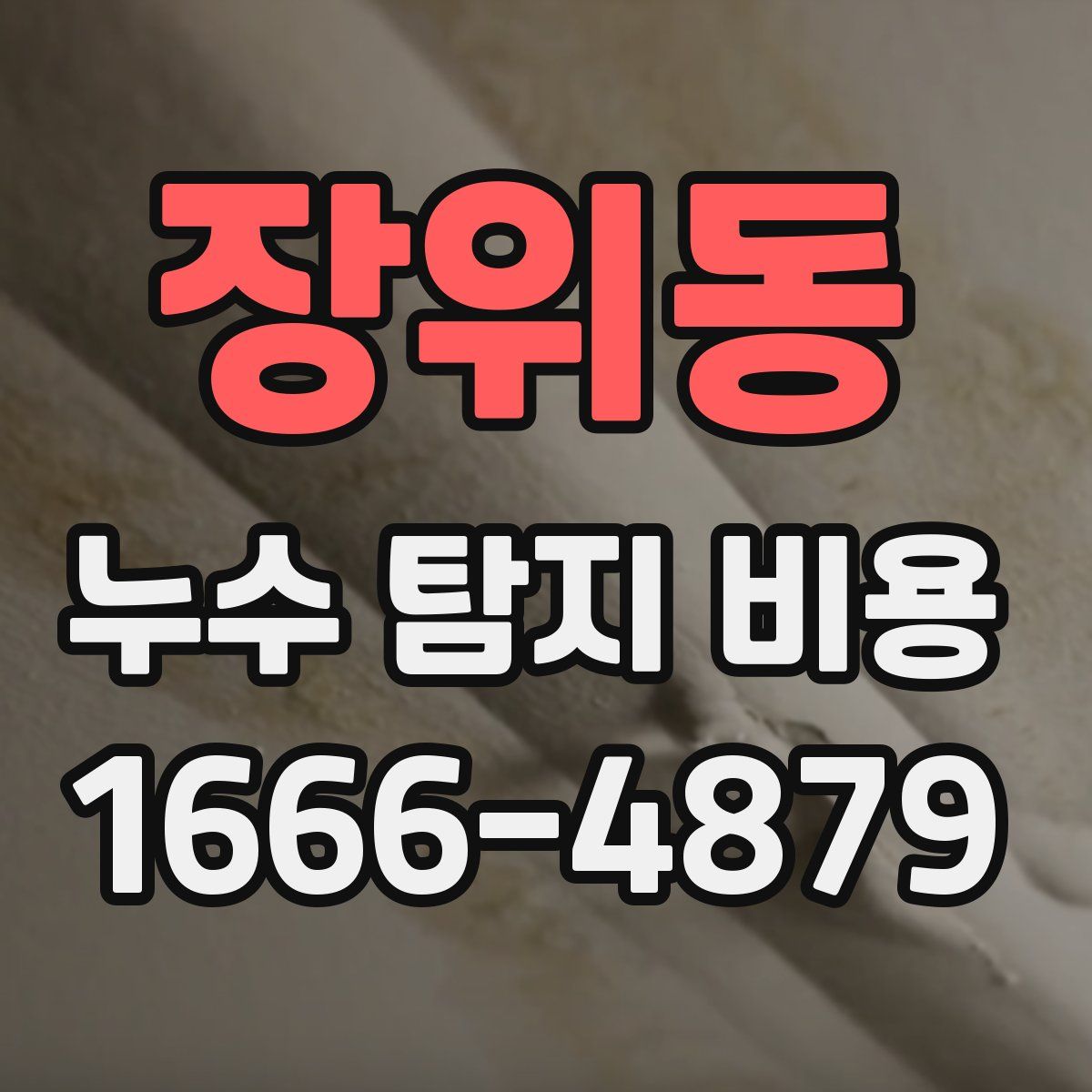 장위동 누수 탐지 비용