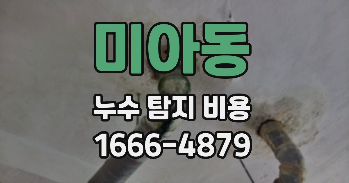 미아동 누수 탐지 비용