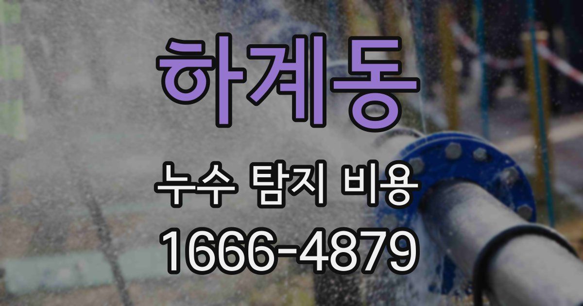 하계동 누수 탐지 비용
