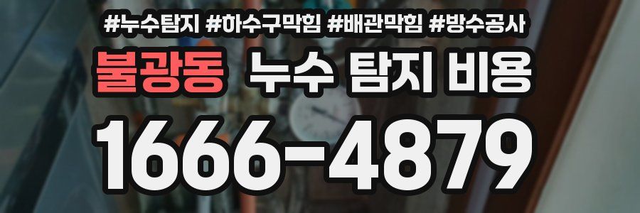 불광동 누수 탐지 비용