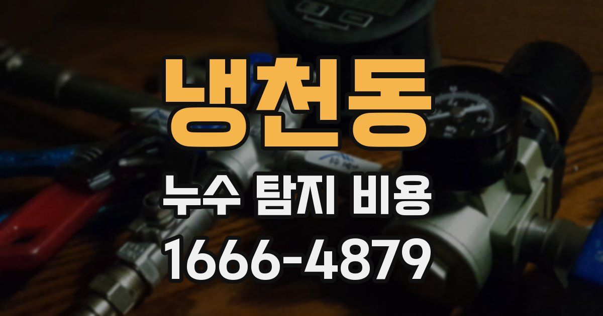 냉천동 누수 탐지 비용