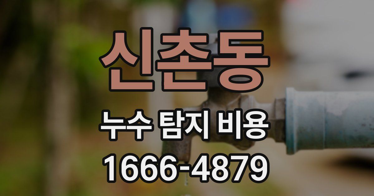 신촌동 누수 탐지 비용