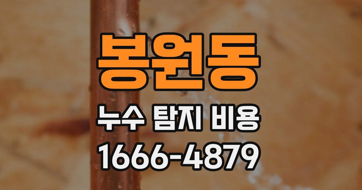 봉원동 누수 탐지 비용