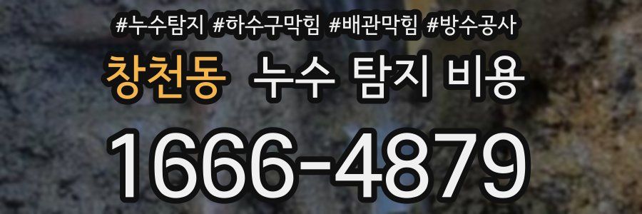 창천동 누수 탐지 비용