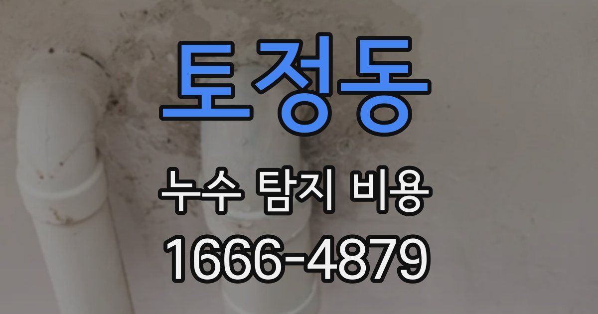 토정동 누수 탐지 비용