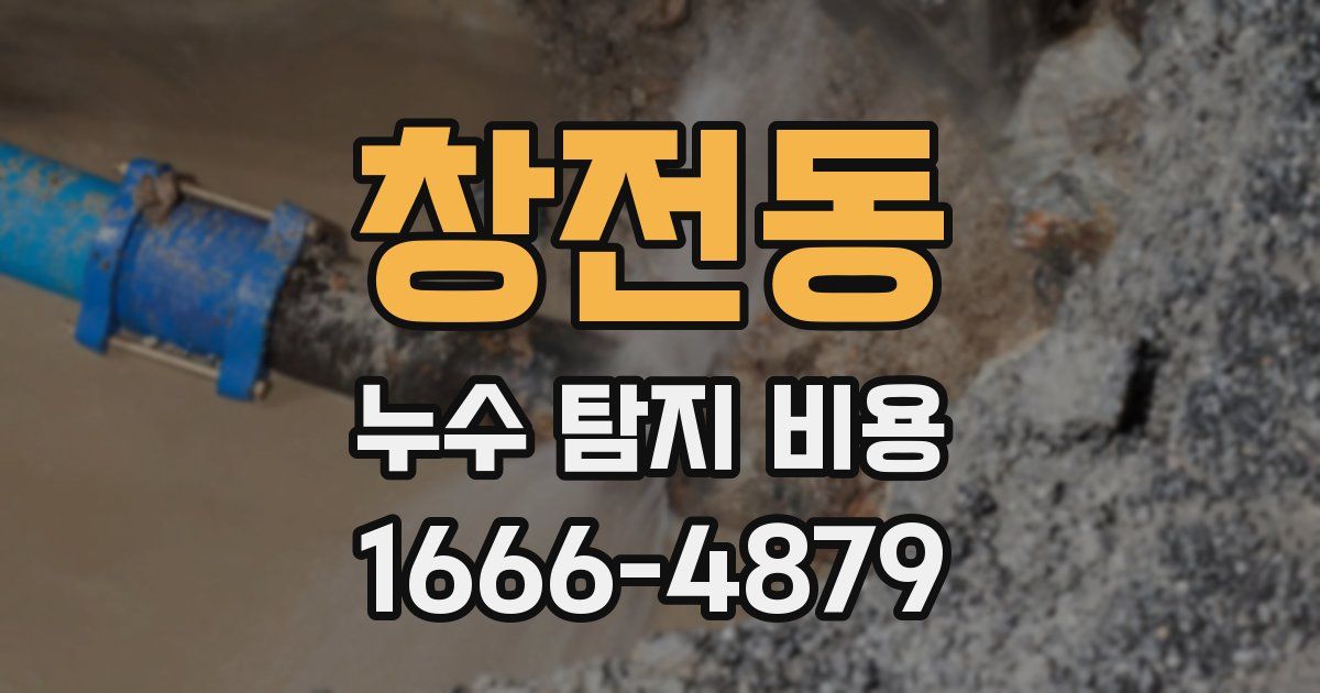 창전동 누수 탐지 비용
