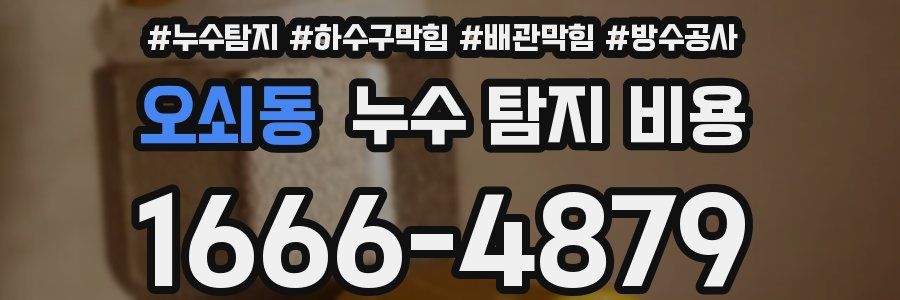 오쇠동 누수 탐지 비용