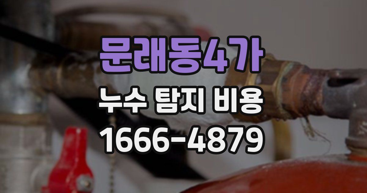 문래동4가 누수 탐지 비용