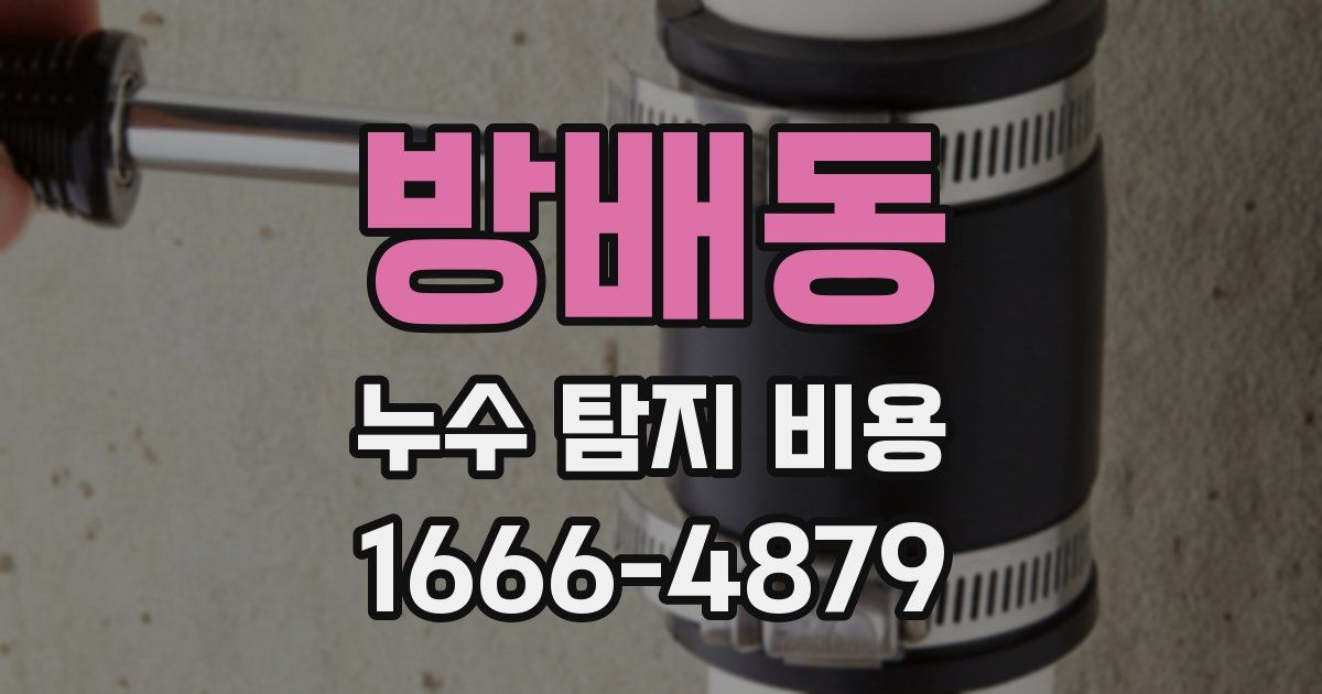 방배동 누수 탐지 비용