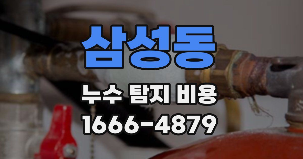 삼성동 누수 탐지 비용