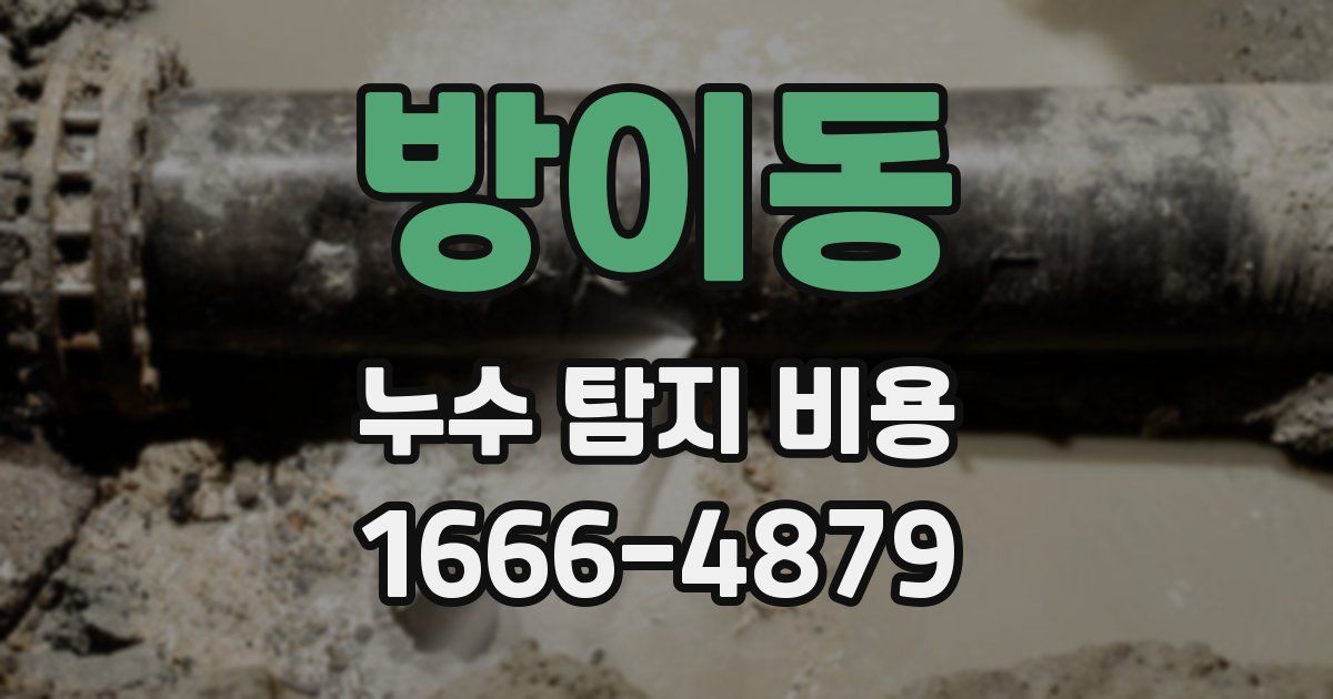 방이동 누수 탐지 비용