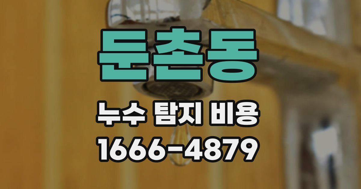 둔촌동 누수 탐지 비용