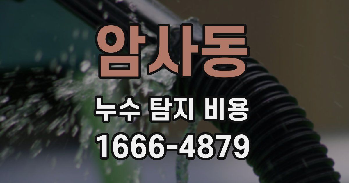 암사동 누수 탐지 비용