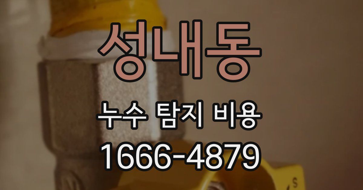 성내동 누수 탐지 비용
