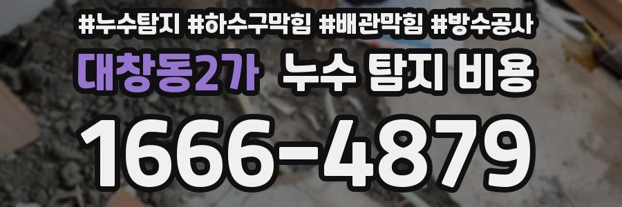 대창동2가 누수 탐지 비용