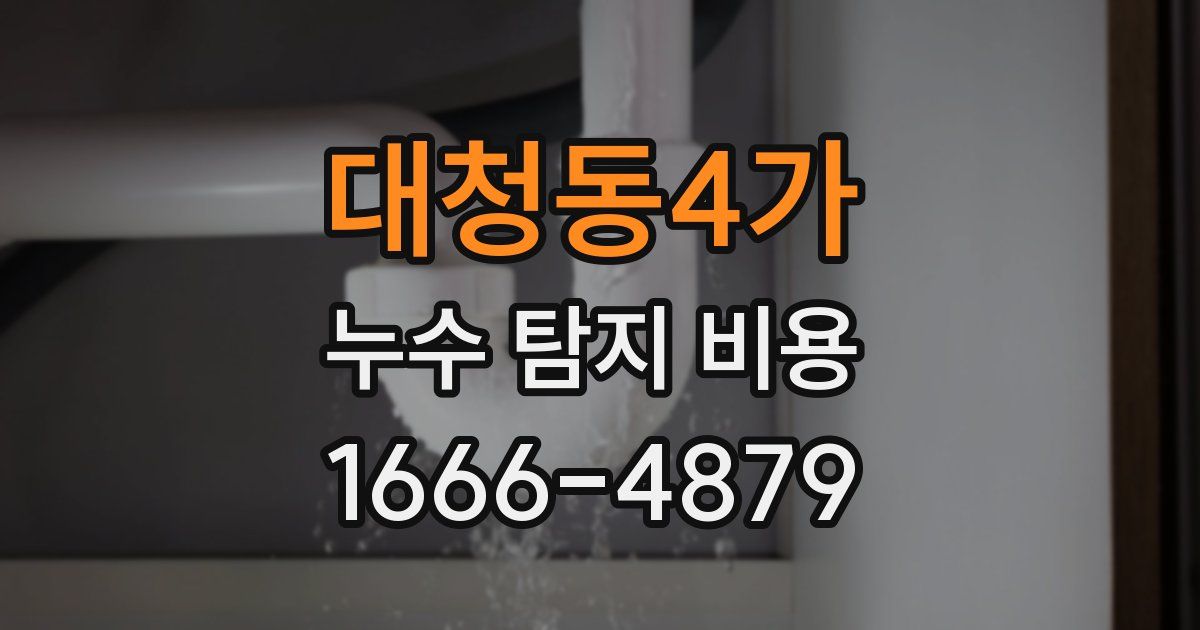 대청동4가 누수 탐지 비용