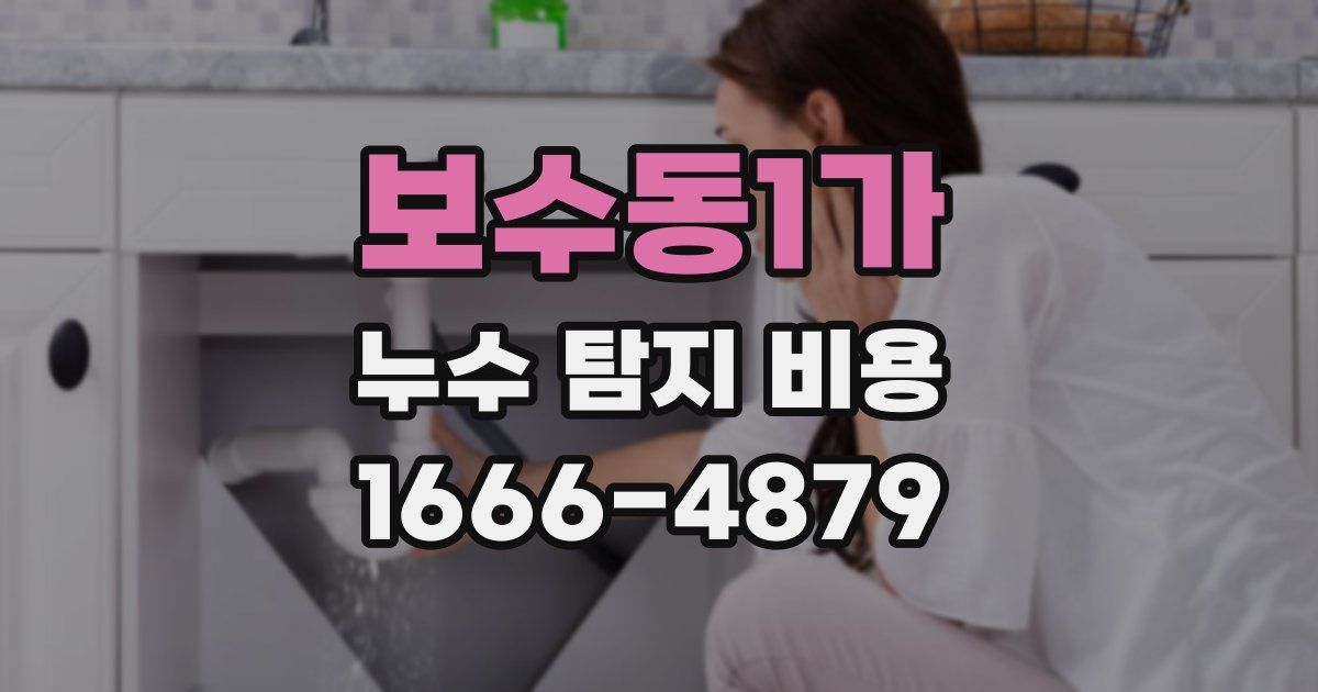 보수동1가 누수 탐지 비용