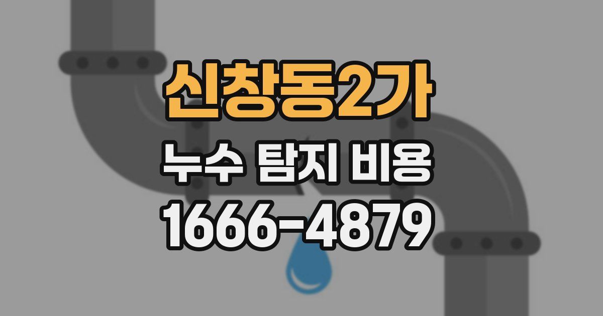 신창동2가 누수 탐지 비용