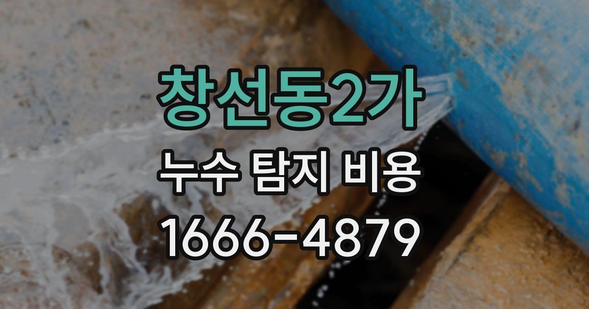 창선동2가 누수 탐지 비용