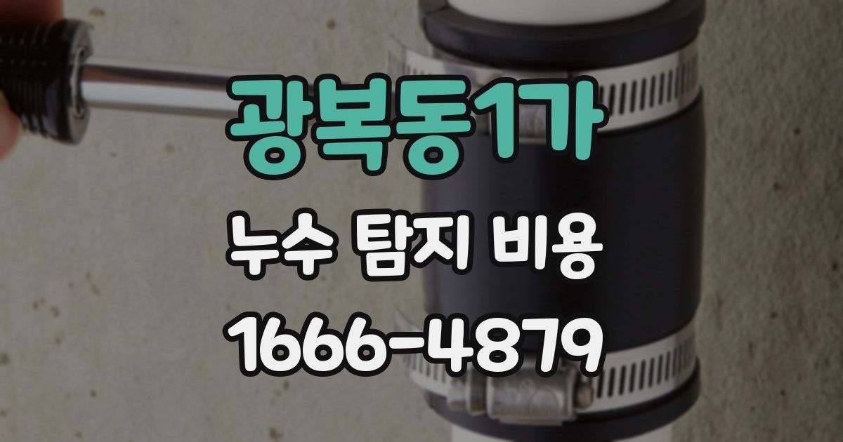 광복동1가 누수 탐지 비용