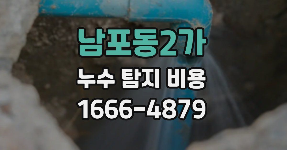 남포동2가 누수 탐지 비용