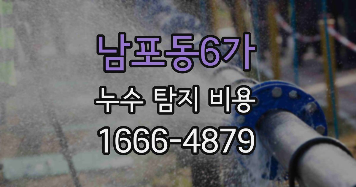 남포동6가 누수 탐지 비용