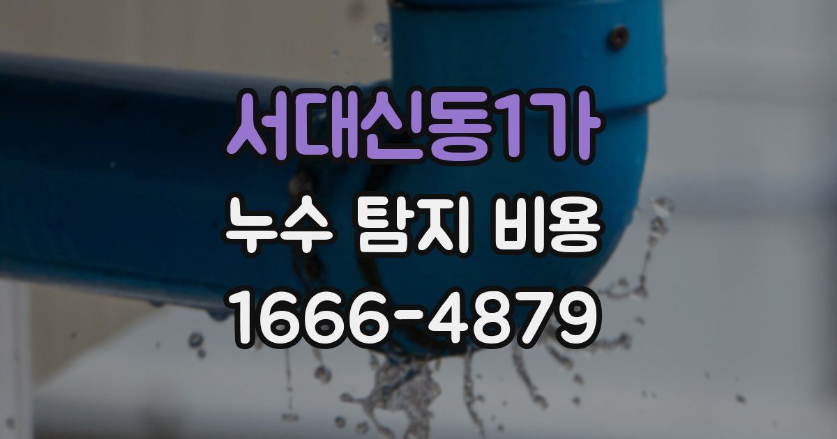 서대신동1가 누수 탐지 비용