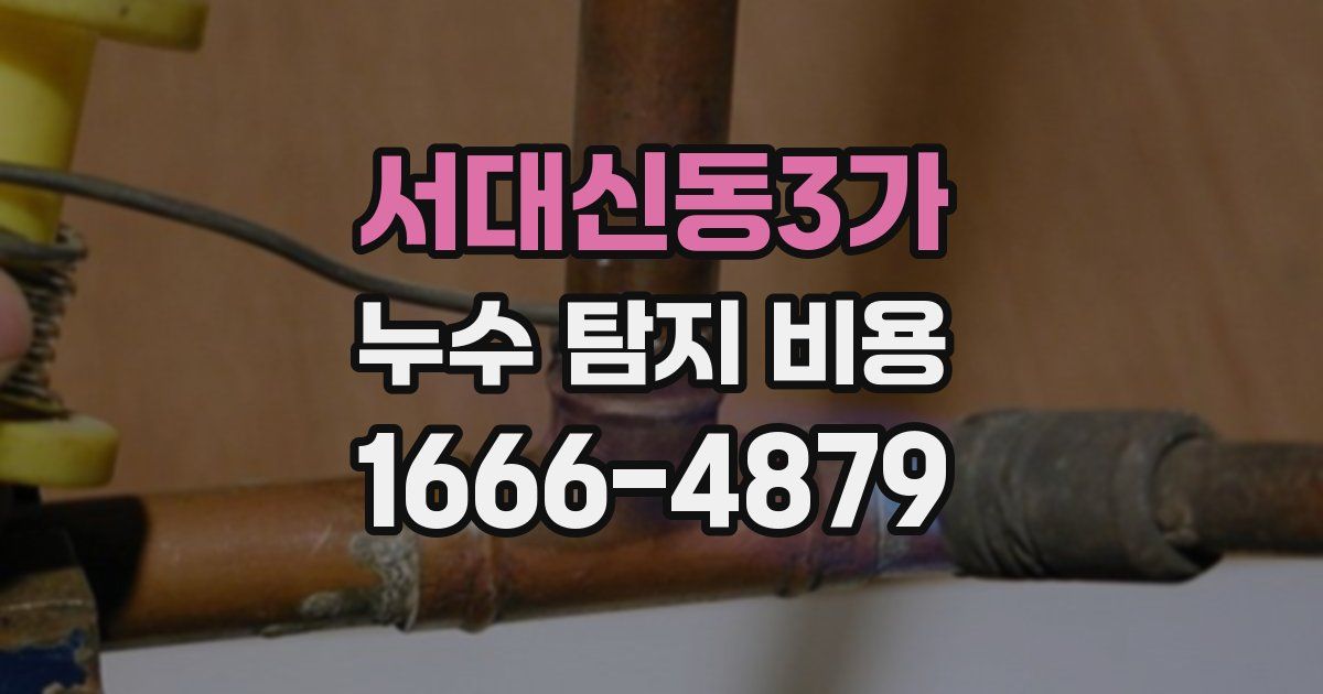 서대신동3가 누수 탐지 비용
