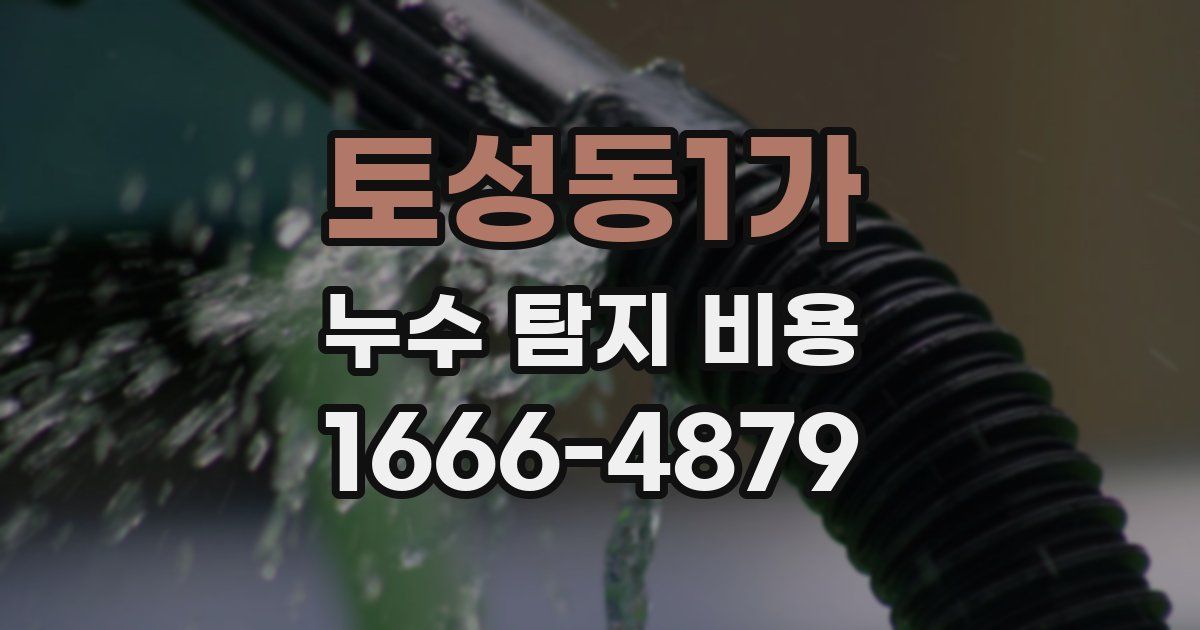 토성동1가 누수 탐지 비용