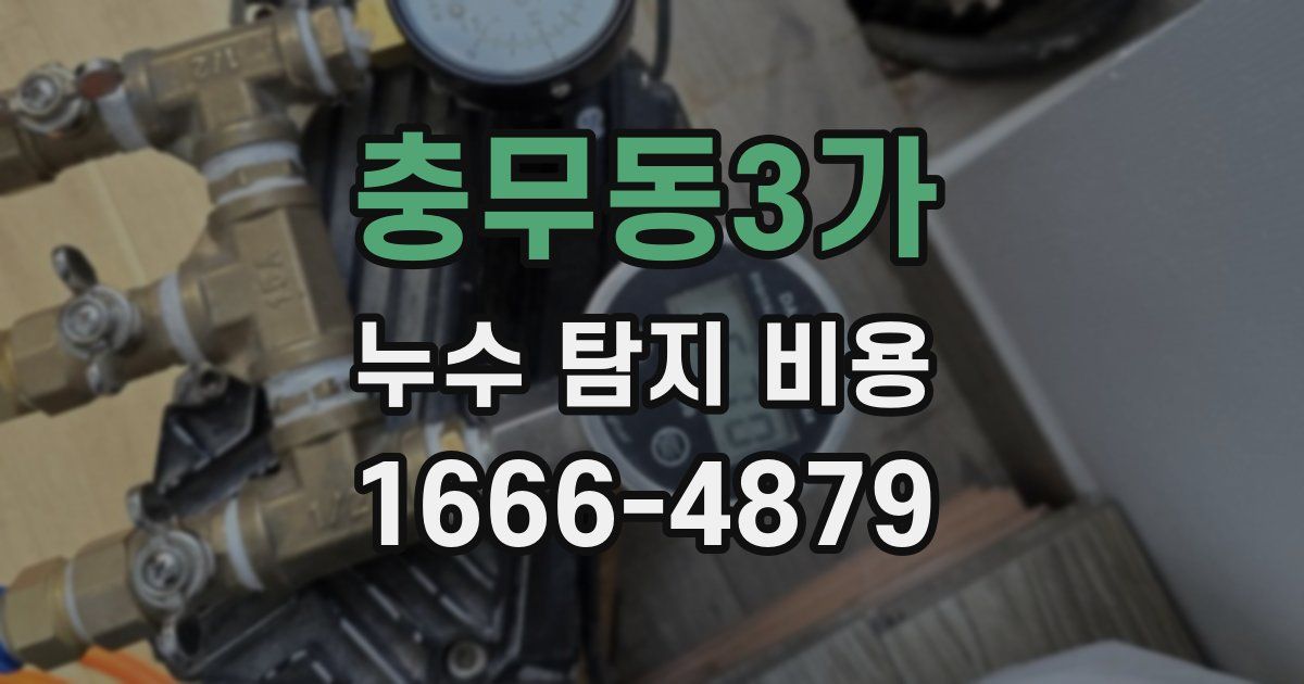 충무동3가 누수 탐지 비용