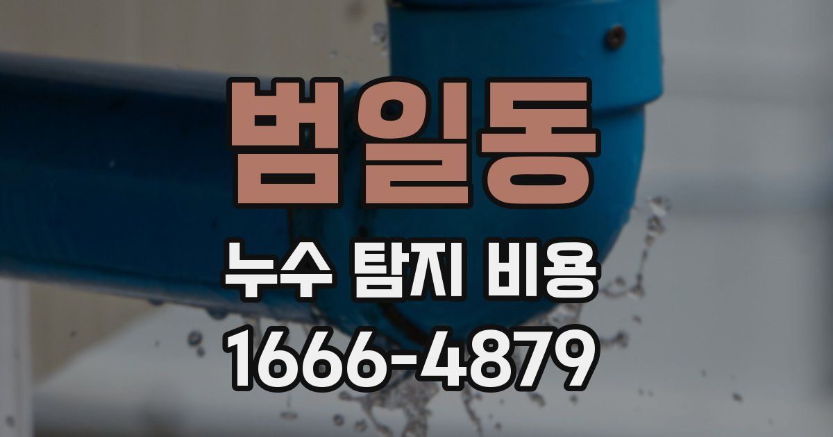 범일동 누수 탐지 비용